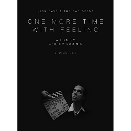Black and white Blu-ray cover featuring Nick Cave holding a film clapperboard.
