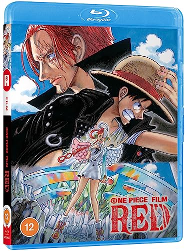 Blu-ray case cover featuring Shanks, Luffy, and Uta from One Piece Film Red.