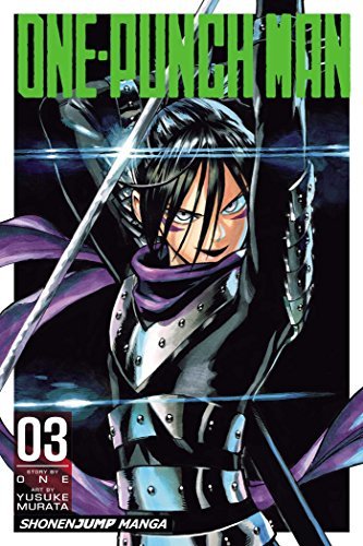 Manga cover for One-Punch Man Volume 3 featuring a dark-haired ninja with a sword.