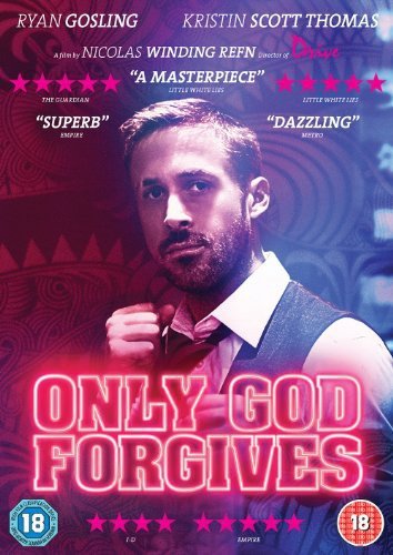 “Only God Forgives” DVD cover featuring Ryan Gosling in a pink haze.