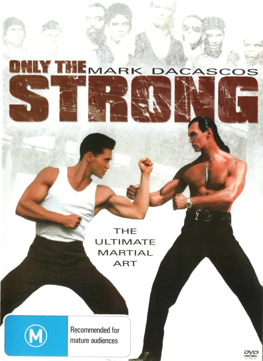 DVD cover for Only The Strong featuring two men in a martial arts stance.