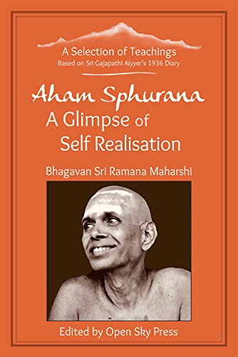 Book cover with portrait of Sri Ramana Maharshi, orange and white tones.