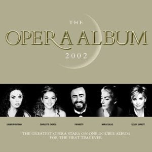 CD cover for "The Opera Album 2002" featuring portraits of opera singers.