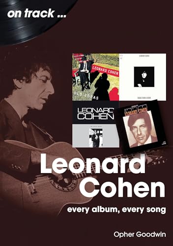 Book cover featuring Leonard Cohen with album art and a guitar.