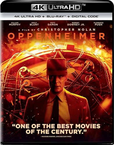 āOppenheimerā Blu-ray cover featuring Cillian Murphy in a suit and cap.