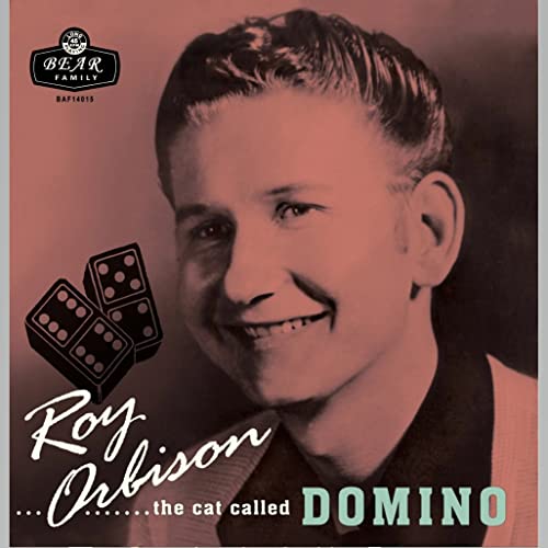 Roy Orbison portrait with dominoes, album cover for “The Cat Called Domino.”