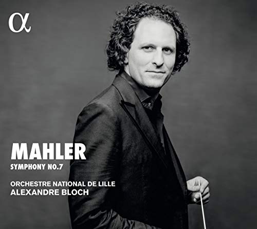 Black and white image of a man holding a conductor's baton, with white text overlay.