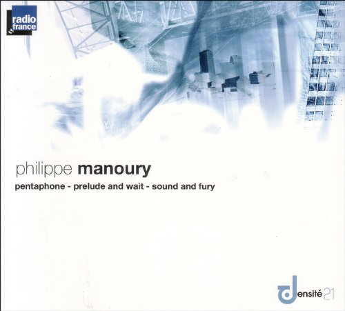 CD cover for Philippe Manoury’s “Pentaphone” with abstract city imagery.