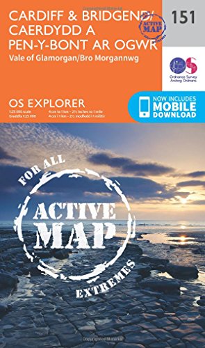 Ordnance Survey Explorer map cover for Cardiff and Bridgend areas.