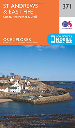 Ordnance Survey Explorer map cover 371 of St Andrews and East Fife featuring coastal village.