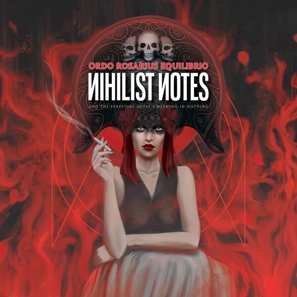 CD cover: dark art featuring a masked woman and skulls in red flames.