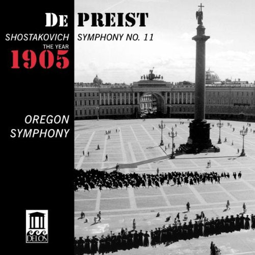 "Black and white CD cover with historic city square scene and text."