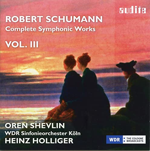 CD cover for Schumann’s Symphonic Works Vol. 3, featuring a sunset painting.
