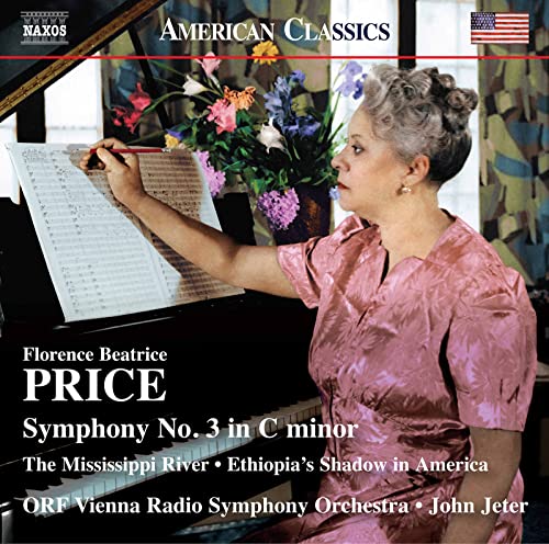 CD cover featuring Florence Price, a composer at sheet music, in profile.