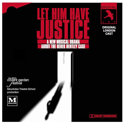CD cover for musical “Let Him Have Justice” with red text and imagery.