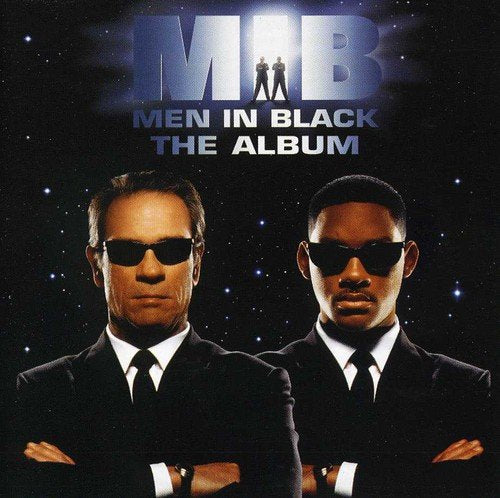 Men In Black" album cover featuring Will Smith and Tommy Lee Jones in sunglasses.