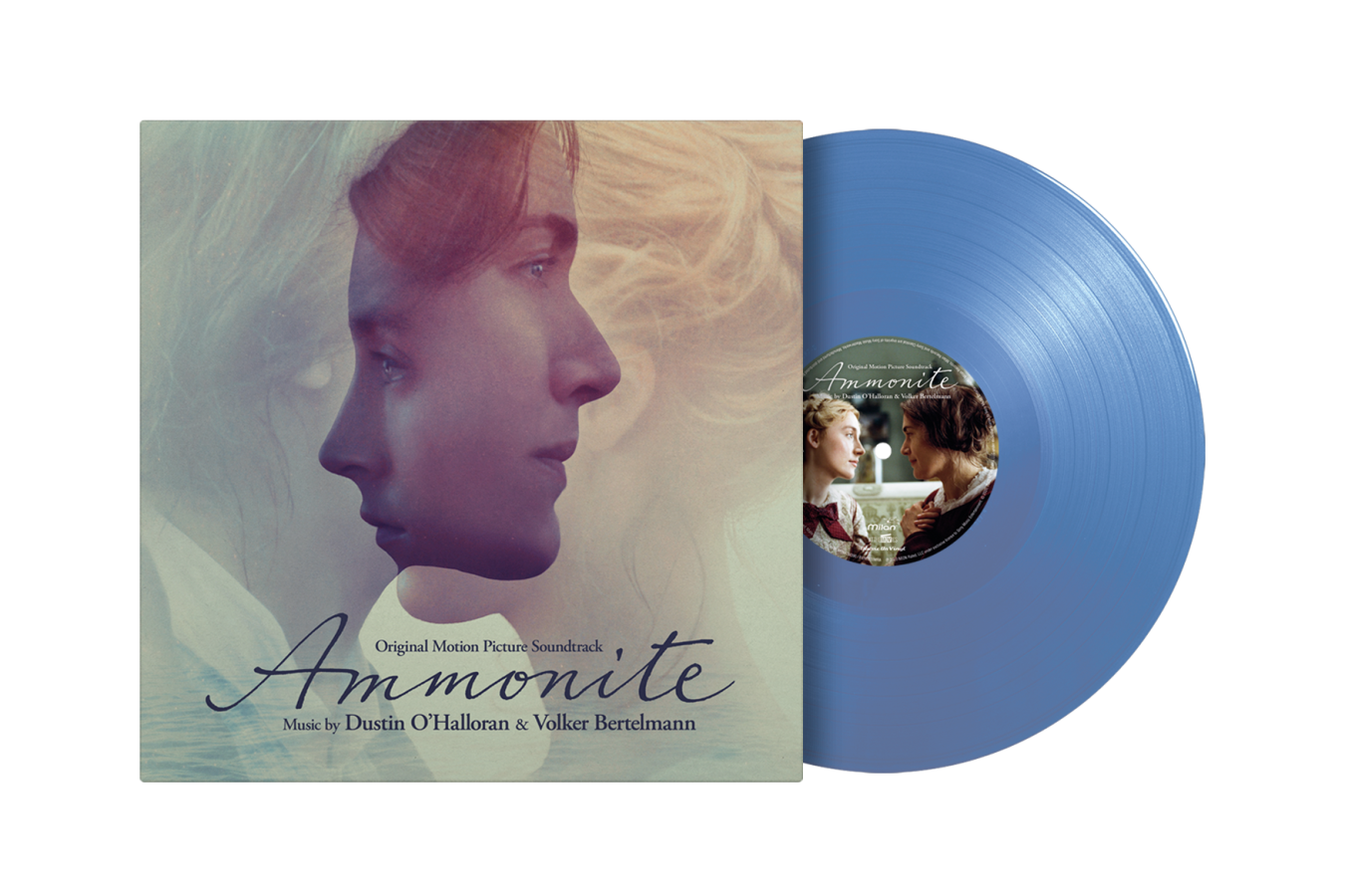 āAmmoniteā soundtrack vinyl record with a portrait of Kate Winslet.