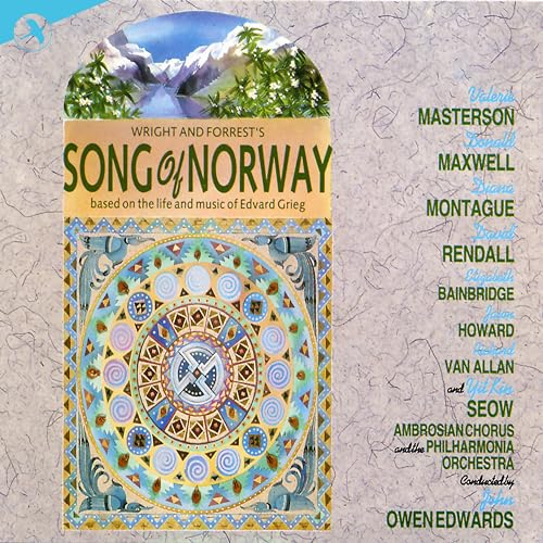 CD cover for “Song of Norway” musical, featuring colorful folk art.
