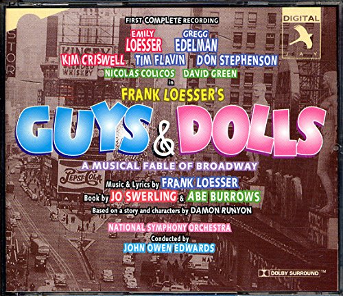 CD cover for the musical Guys and Dolls featuring a vintage Broadway street scene.