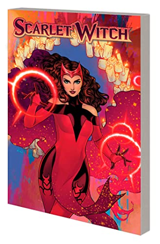 Scarlet Witch comic book cover featuring a red-suited superhero with red energy.