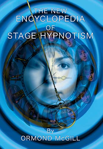Book cover: "The New Encyclopedia of Stage Hypnotism" with a swirling, hypnotic design.