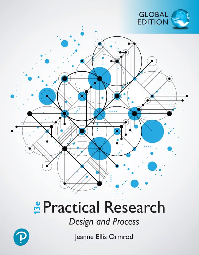 Textbook cover with abstract blue network design and title "Practical Research".