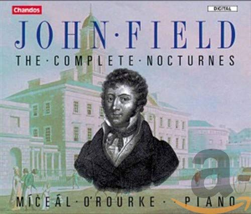 CD cover featuring a portrait of composer John Field and a building.