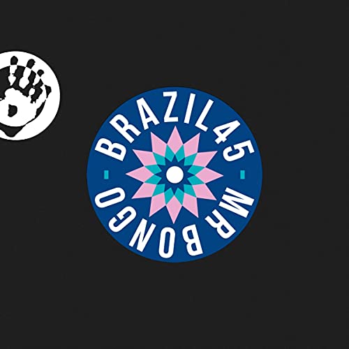 Vinyl record label "Brazil 45" with a geometric floral design.