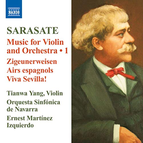 CD cover featuring a portrait of composer Pablo de Sarasate and text details.