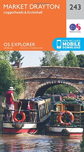 OS Explorer map cover showing canal boats under a brick bridge.