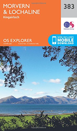 Orange and blue Ordnance Survey map cover showing mountains and water.