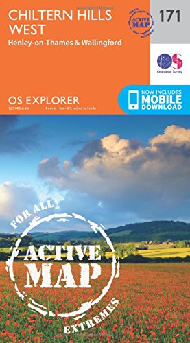 OS Explorer map cover: Chiltern Hills West, poppy field landscape.