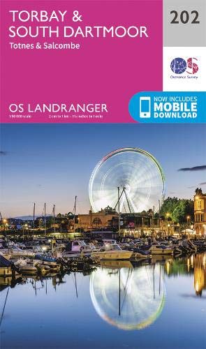 Ordnance Survey Landranger map 202 cover showing a harbor with boats and a ferris wheel.