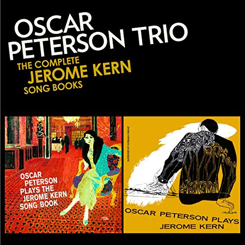Album cover for Oscar Peterson Trio featuring two different Jerome Kern songbook artworks.