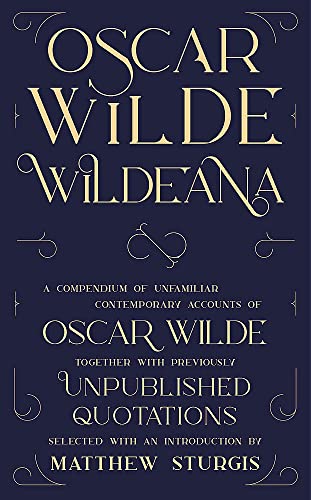 Book cover for Wildeana by Oscar Wilde with cream text on a dark background.