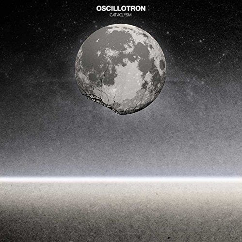 Oscillotron “Cataclysm” vinyl album cover: cracked moon against a starry sky.