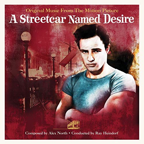 “A Streetcar Named Desire” soundtrack vinyl record cover with Marlon Brando.