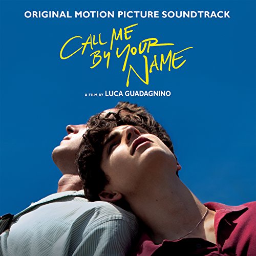 Call Me By Your Name" soundtrack CD cover with two men looking up.