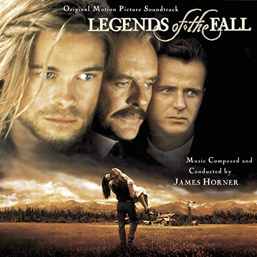 CD cover for “Legends of the Fall” soundtrack featuring three men and a woman.