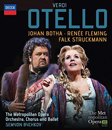 Otello Blu-ray cover featuring Johan Botha and Renée Fleming in costume.