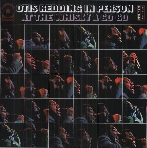 Vinyl album cover featuring a grid of 20 photos of Otis Redding singing into a microphone.
