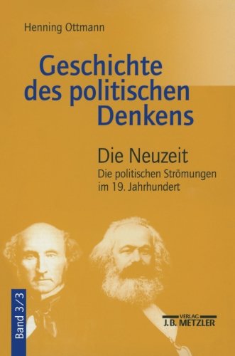 Book cover: "Geschichte des politischen Denkens" with portraits of two men.