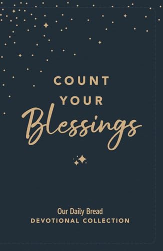 Dark blue devotional book cover with gold text: "Count Your Blessings.