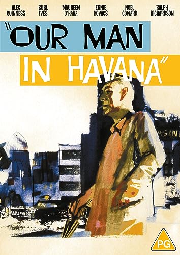“Our Man In Havana” DVD cover with illustrated man and Havana skyline.