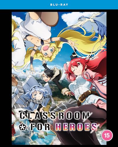 Anime characters in fantasy attire against a cityscape, Blu-ray packaging.