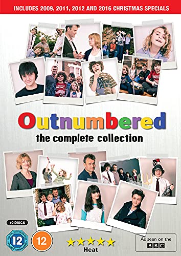 DVD cover for Outnumbered featuring a collage of character photos on a white background.