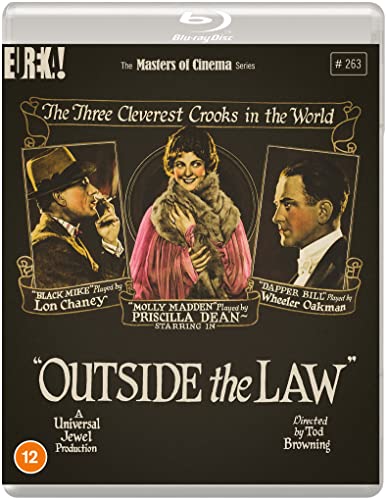 Outside The Law" Blu-ray cover featuring three portraits in ornate frames.