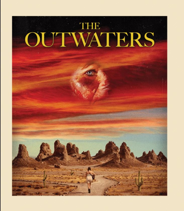 The Outwaters" Blu-ray cover: desert landscape with a face and running figure.