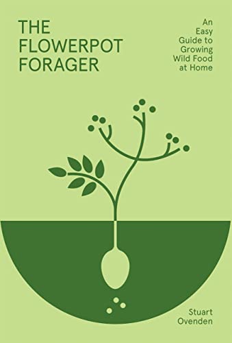 Book cover with a plant growing out of a spoon on a light green background.