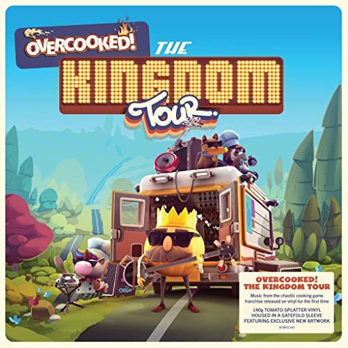 Overcooked The Kingdom Tour vinyl album cover featuring cartoon characters and a food truck.